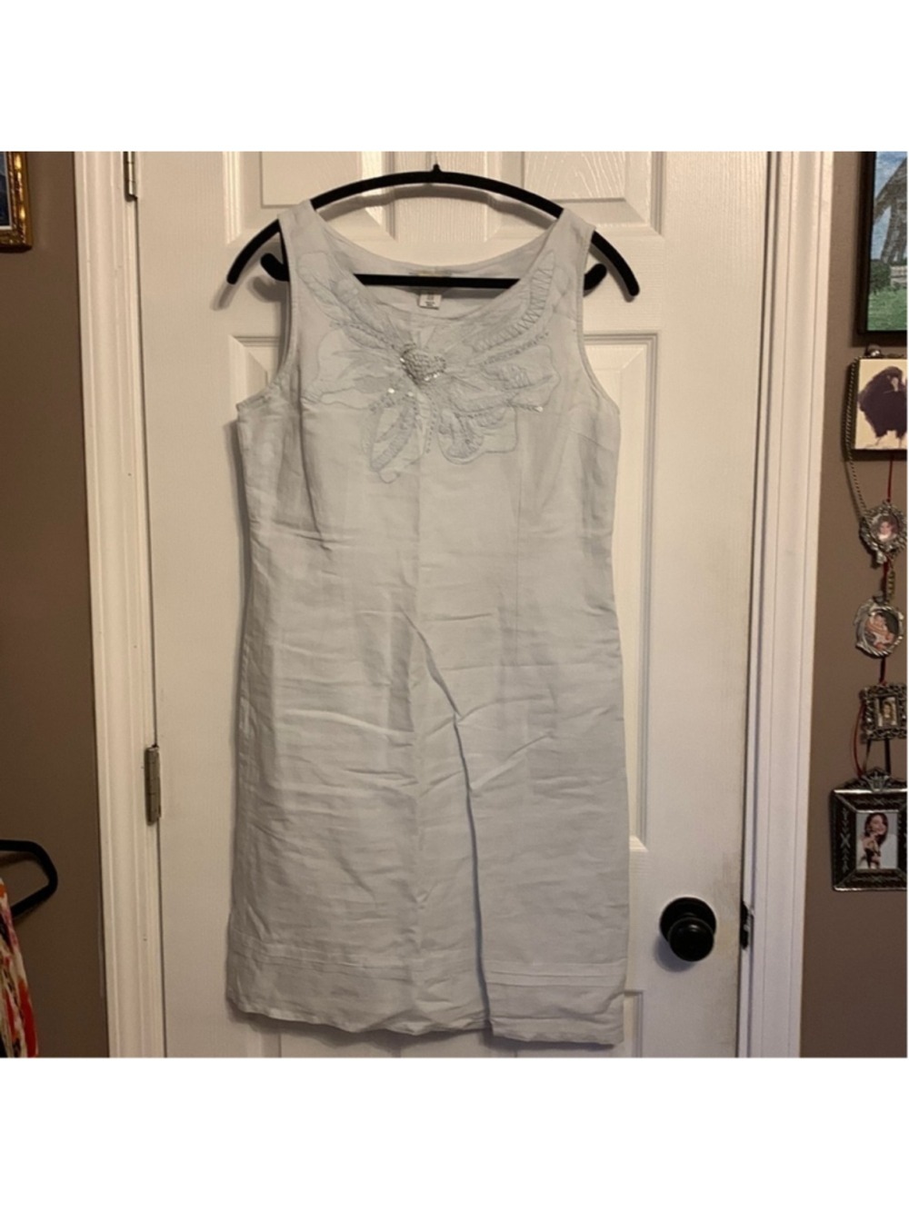 H.O.G cotton linen summer style dress blue 10